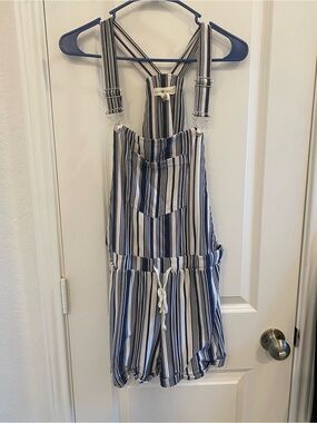 eye candy Navy & White Striped Kids One-Piece Romper